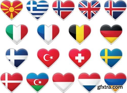 Flags as heart