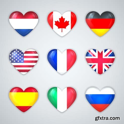 Flags as heart