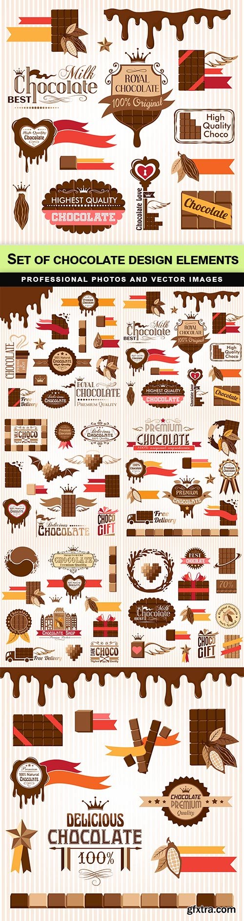 Set of chocolate design elements - 7 EPS Set of chocolate design elements - 7 EPS