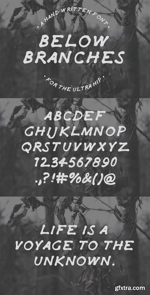 Below Branches &ndash; Hand Drawn Font