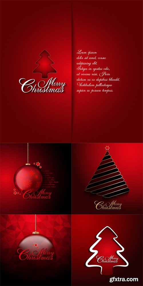Christmas Card Vector Template Set 4