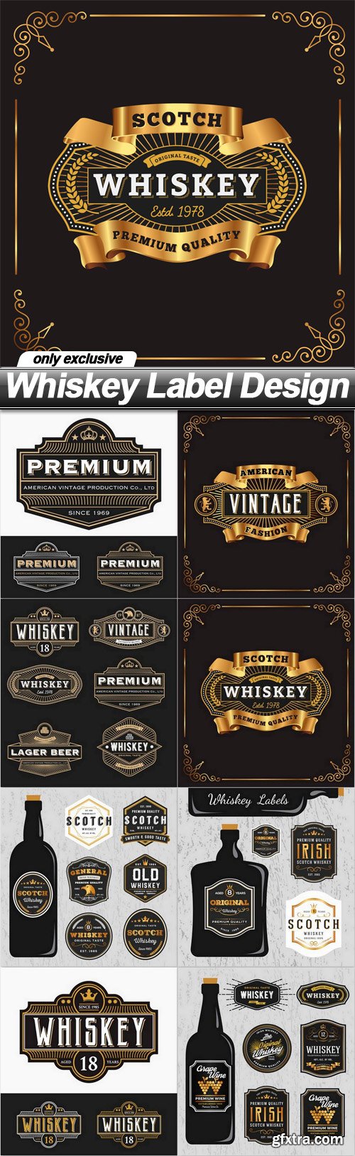 Whiskey Label Design - 8 EPS Whiskey Label Design - 8 EPS