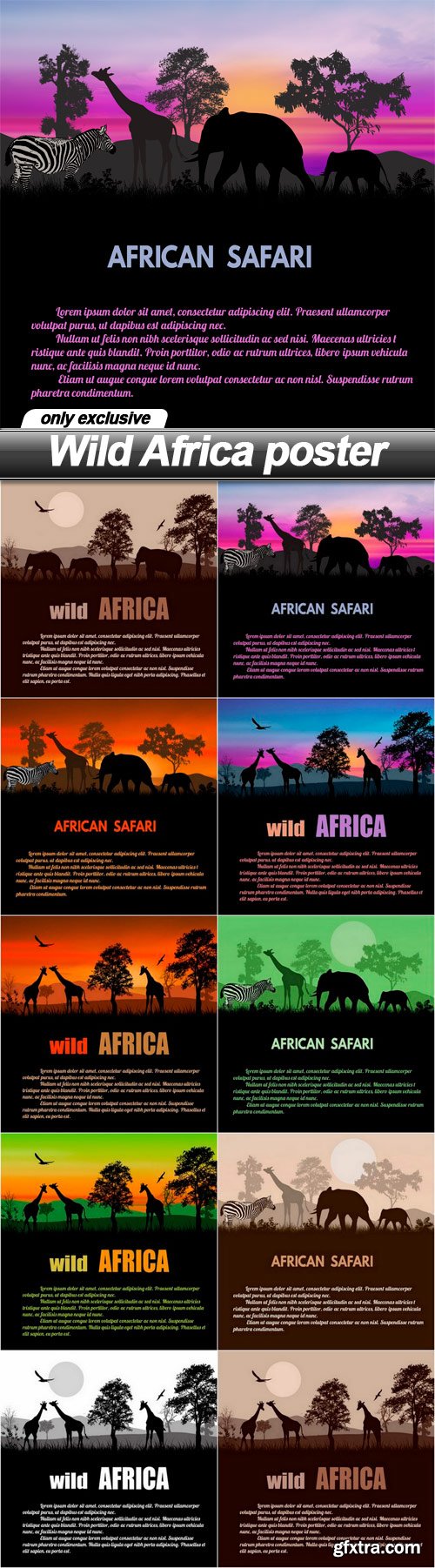 Wild Africa poster - 10 EPS Wild Africa poster - 10 EPS