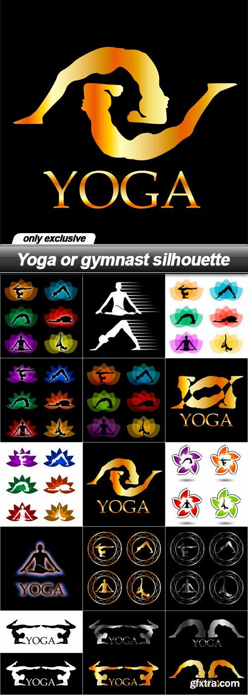 Yoga or gymnast silhouette - 15 EPS Yoga or gymnast silhouette - 15 EPS