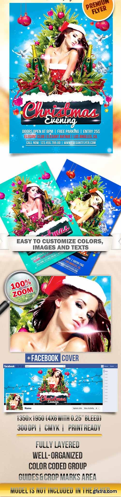 Christmas Evening &ndash; Flyer PSD Template + Facebook Cover