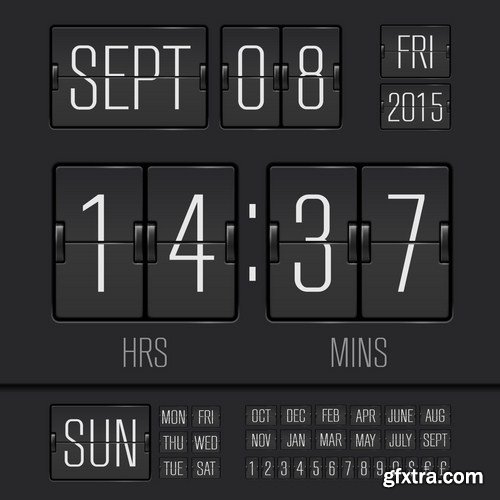 Mechanical Timetable - 20 Vector Mechanical Timetable - 20 Vector