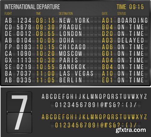 Mechanical Timetable - 20 Vector Mechanical Timetable - 20 Vector
