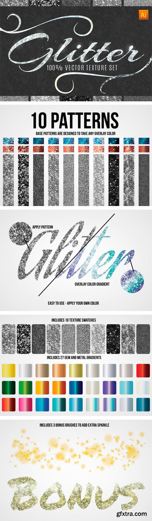 100% Vector Glitter Texture Patterns 363328 