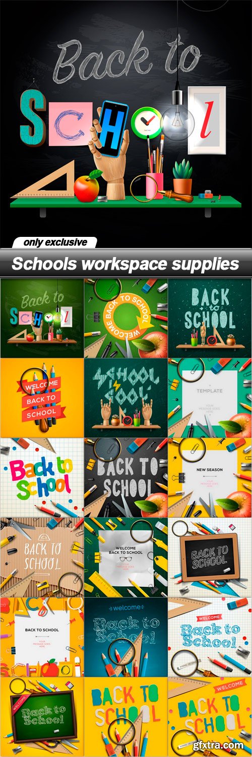 Schools workspace supplies - 19 EPS