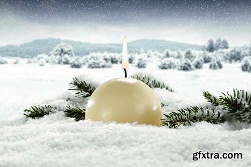 Candles in the snow