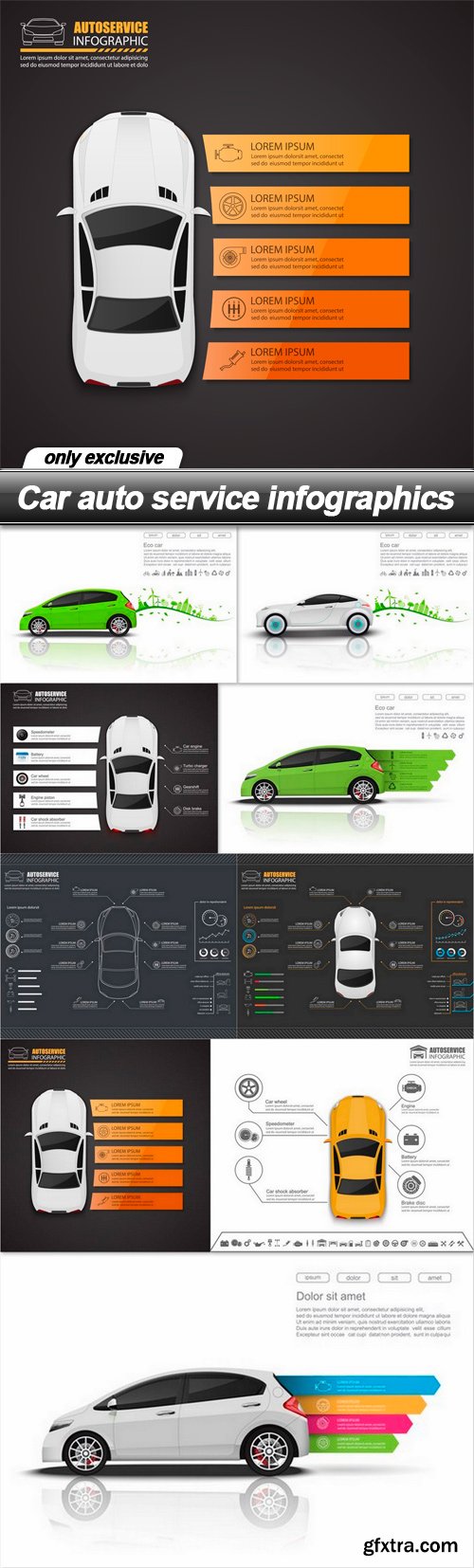 Car auto service infographics - 9 EPS