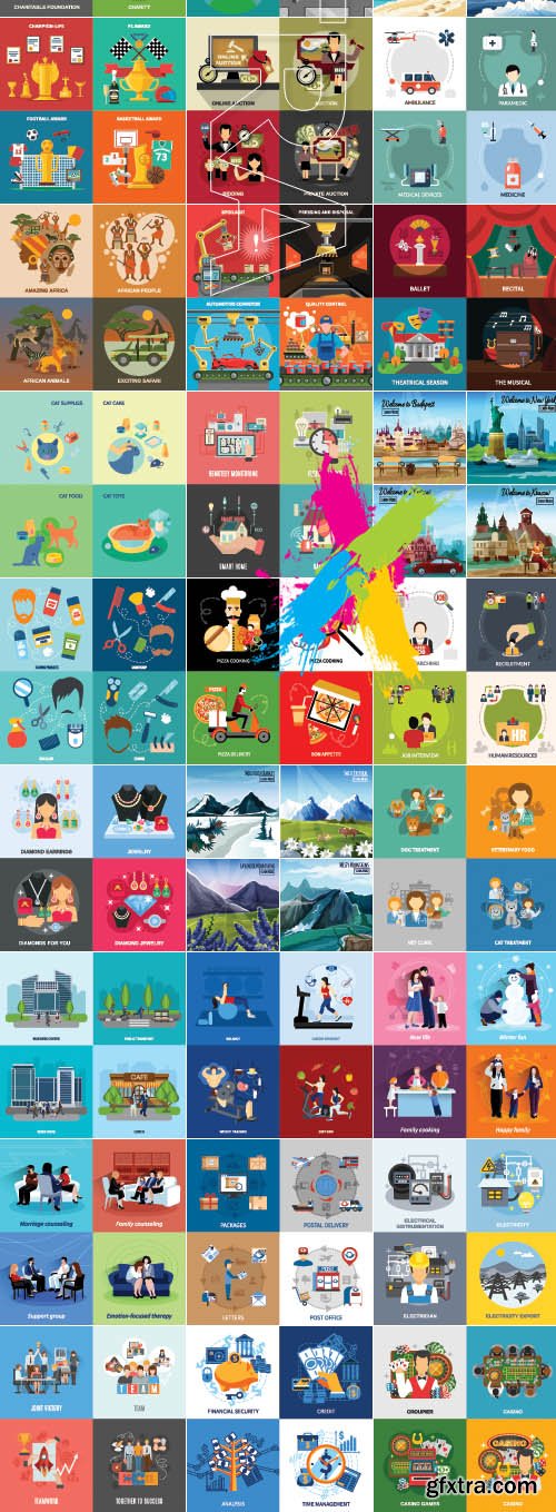 Templates flat design concept vector set 22