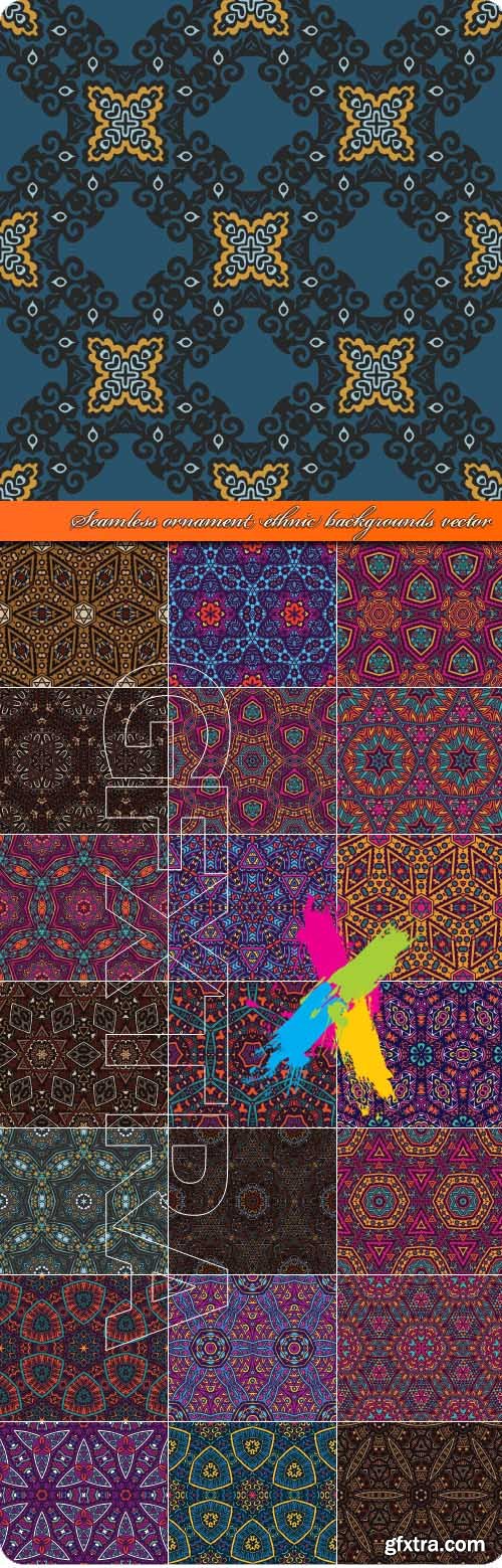 Seamless ornament ethnic backgrounds vector