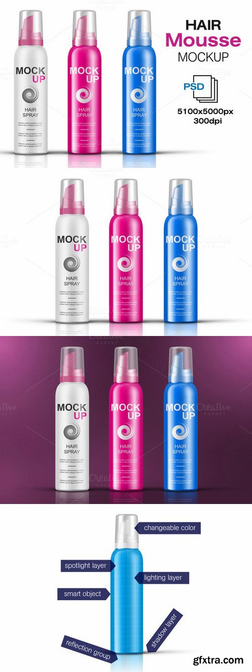 CM - Hair Mousse Bottle Mockup Vol. 8 459476