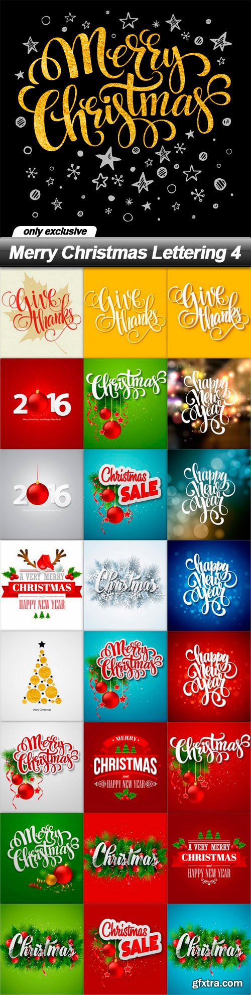 Merry Christmas Lettering 4 - 25 EPS