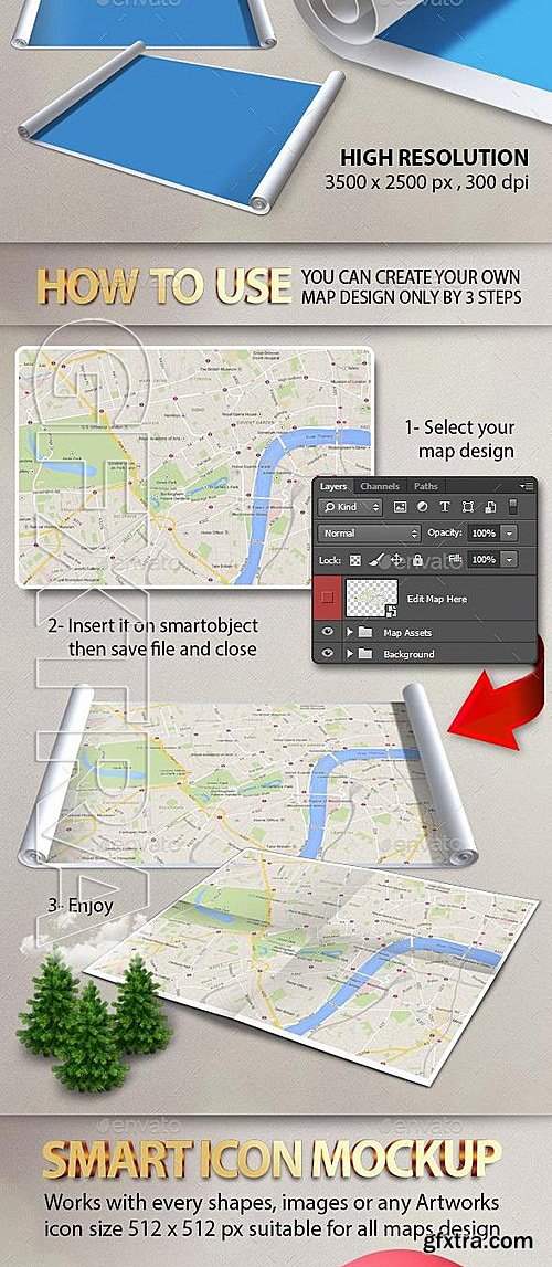 Download GraphicRiver - 3d Map Generator Mockup V2 12120511 » GFxtra
