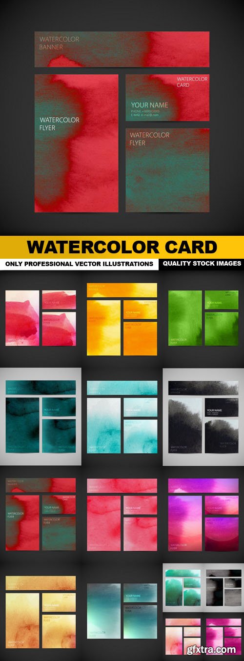 Watercolor Card - 15 Vector