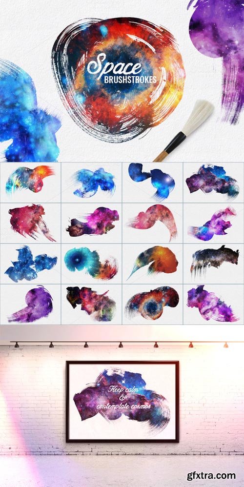 CM - Space Brushstrokes Set JPG &amp; PNG 360640