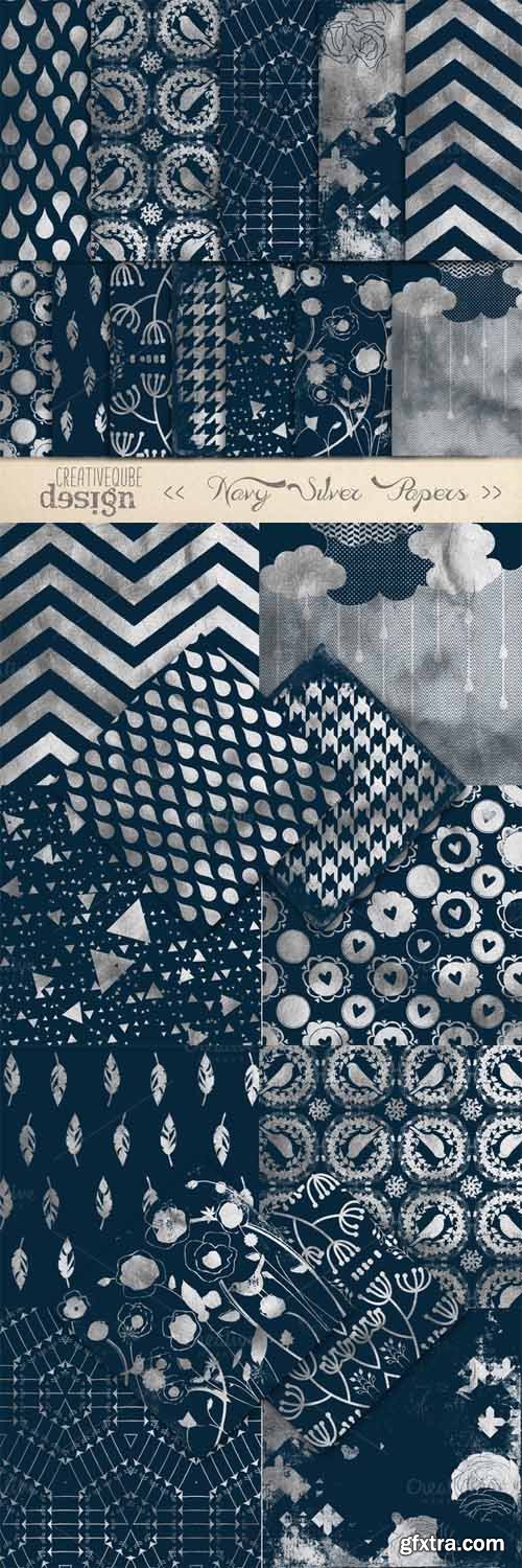 CM - Digital Navy and Silver Paper 126063 CM - Digital Navy and Silver Paper 126063