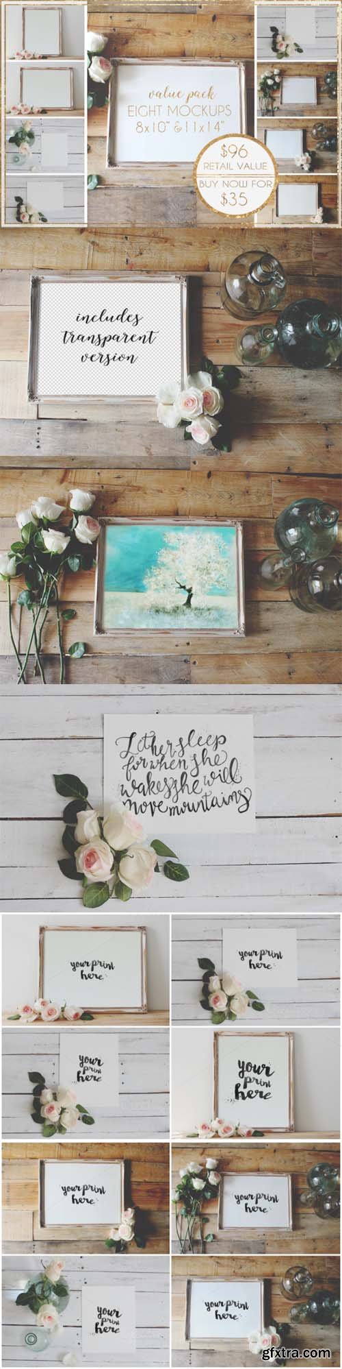 CM - BUNDLE: 8 Aged Mockups 8x10