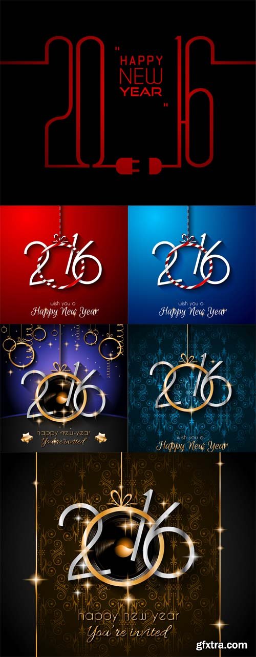2016 Happy New Year Background Vector Set 2 2016 Happy New Year Background Vector Set 2