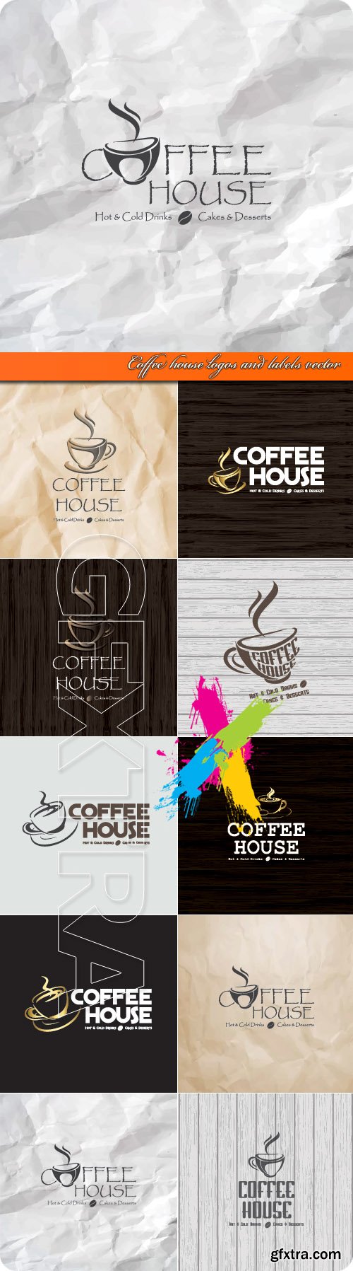 Coffee house logos and labels vector