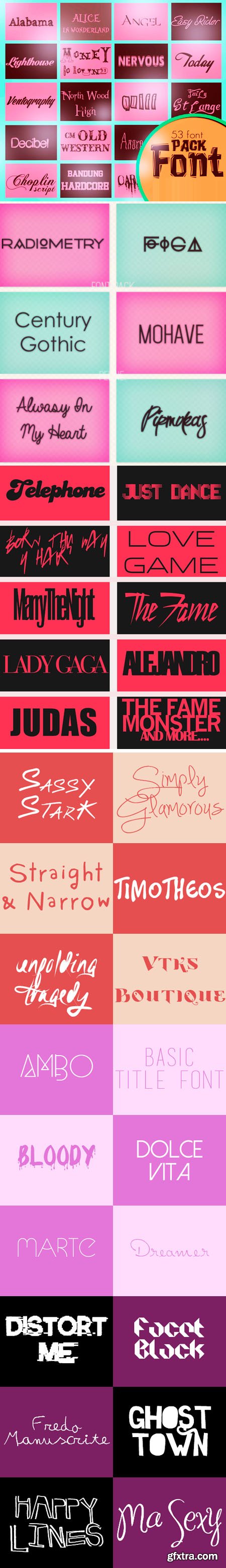 135 Lady Fonts Bundle