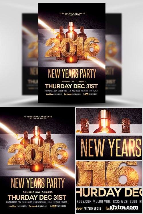 New Year Party Flyer Template New Year Party Flyer Template