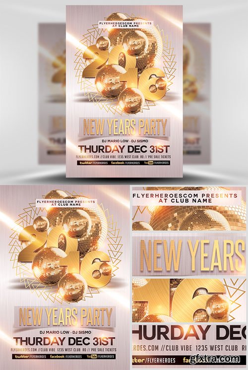 New Year Party Flyer Template 2 New Year Party Flyer Template 2