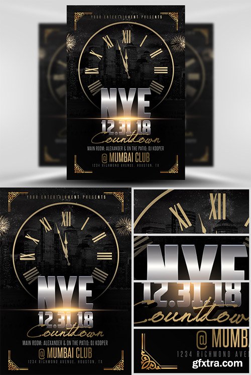 NYE Countdown Flyer Template 2 NYE Countdown Flyer Template 2