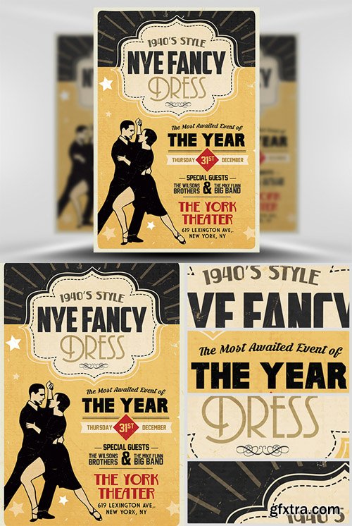 1940’s Style NYE Flyer Template 1940’s Style NYE Flyer Template