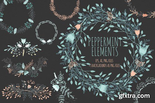 CM - Peppermint floral elements 232860