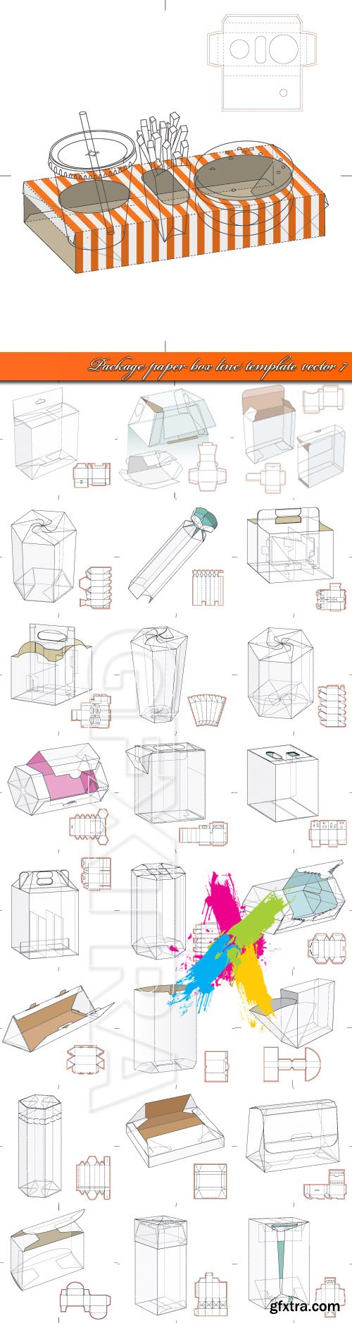 Package paper box line template vector 7 Package paper box line template vector 7