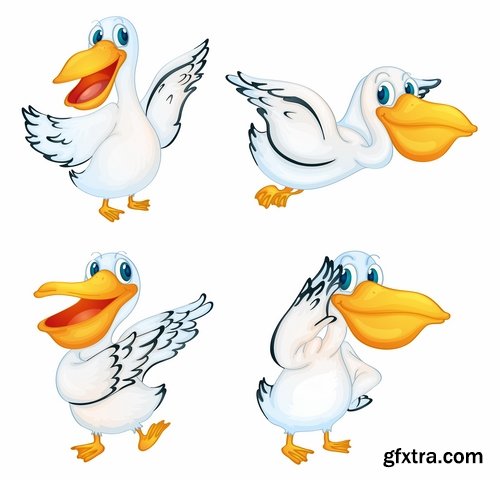 Collection of different animals picture vector cartoon 25 EPS