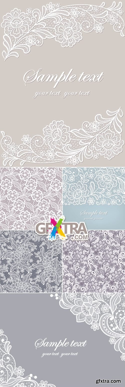 Lace Backgrounds Vector 6