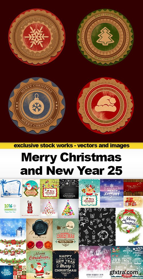 Merry Christmas & New Year 25, 25xEPS