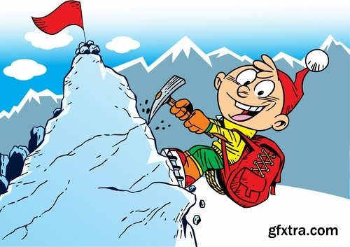 Illustration of Happy and Funny Cartoon Kids 2, 25xEPS