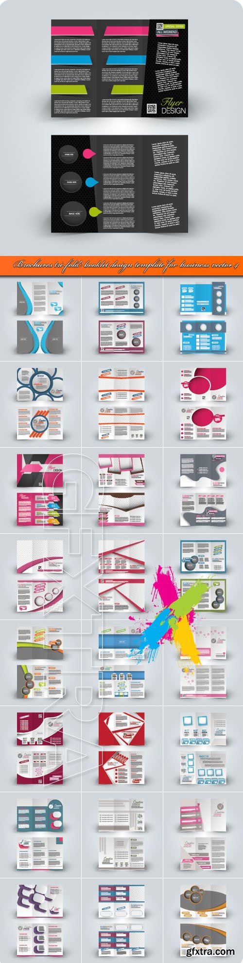 Brochures tri-fold booklet design template for business vector 4