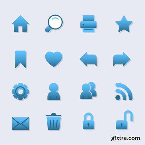 Collection of picture vector web design element icon logo mail 25 EPS