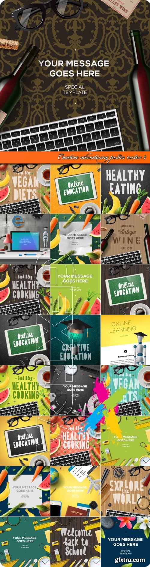 Creative advertising poster vector 2
