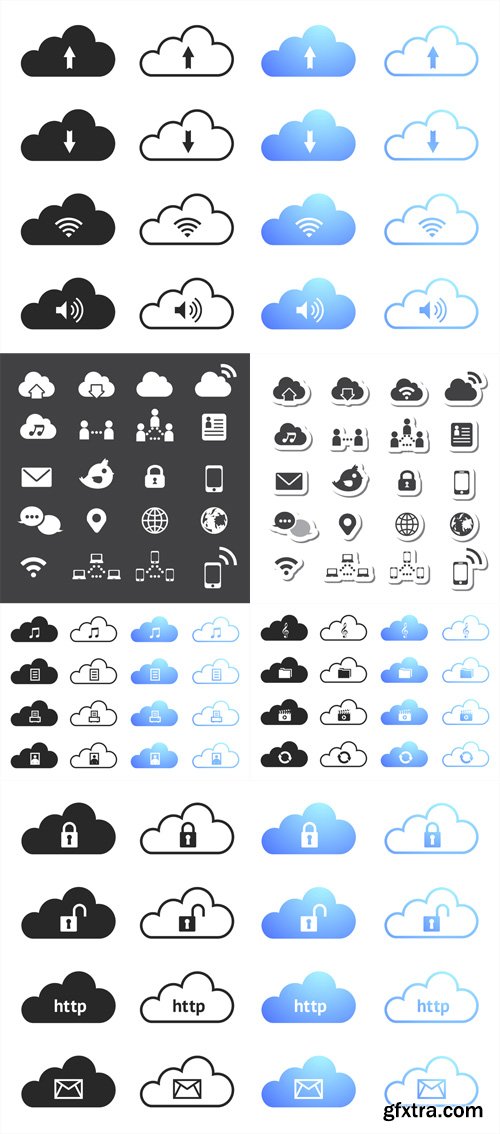 Cloud Computing Icons Set Cloud Computing Icons Set