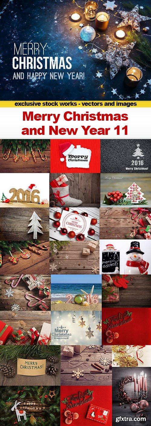 Merry Christmas and New Year 11, - 25xUHQ JPEG