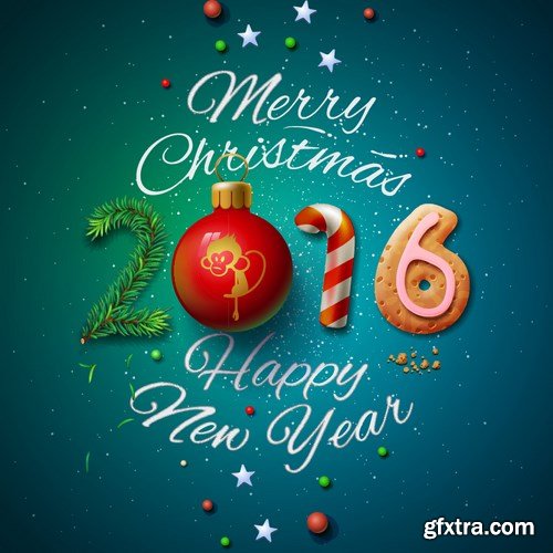 Merry Christmas and New Year 13, - 25xEPS
