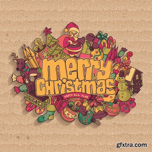 Merry Christmas and New Year 13, - 25xEPS