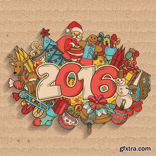 Merry Christmas and New Year 13, - 25xEPS