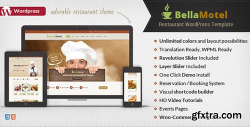 ThemeForest - Bella Motel v1.5 - Restaurant & Bakery WordPress Theme - 7699879