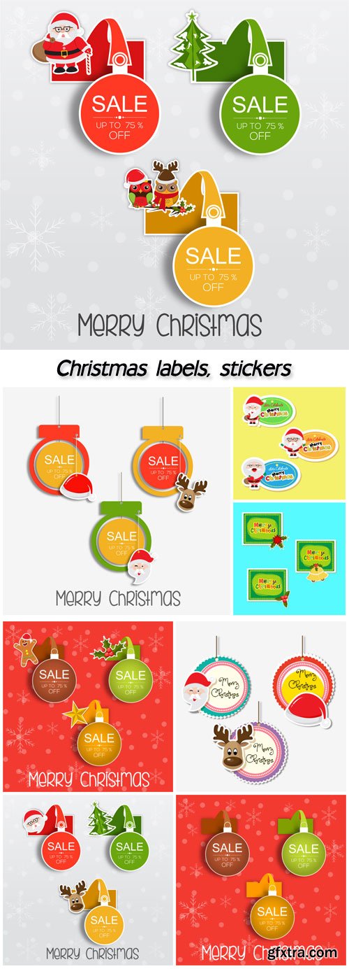 Christmas Labels & Stickers 8xEPS Christmas Labels & Stickers 8xEPS