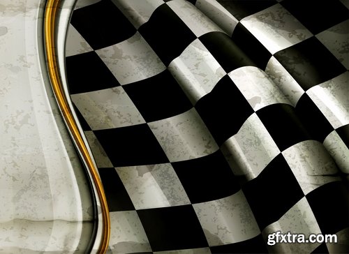 Collection of vector image flag finish race start 25 EPS