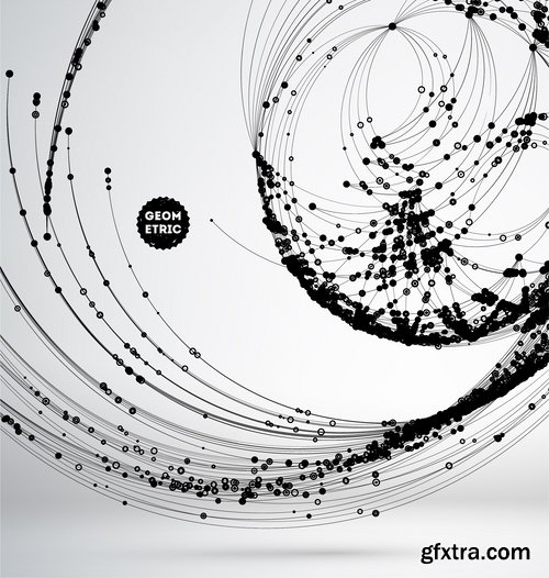 Collection of vector picture abstract background is the monogram of the spiral line 25 EPS