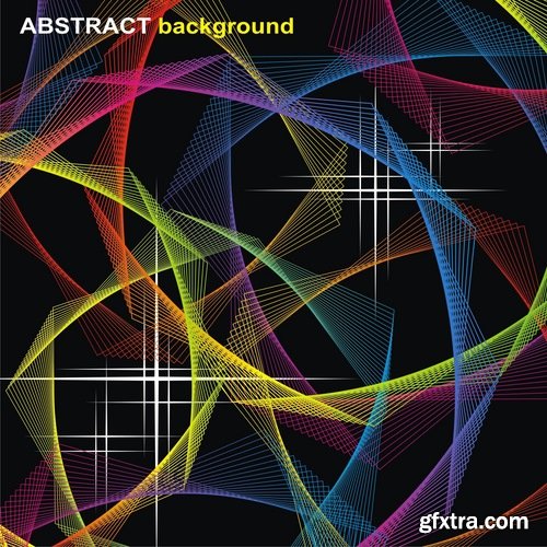 Collection of vector picture abstract background is the monogram of the spiral line 25 EPS
